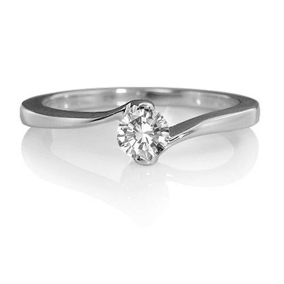 Twist Round Diamond Solitaire Ring
