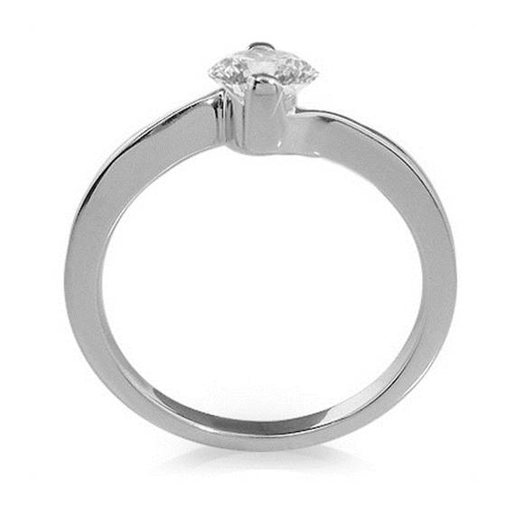 Twist Round Diamond Solitaire Ring