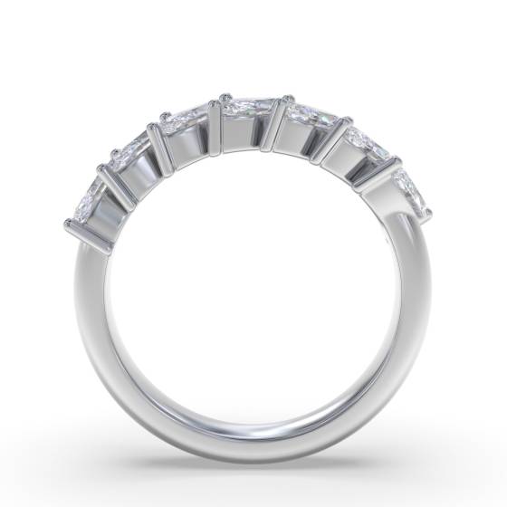 0.80ct SI/F-G 7 Stone Marquise Natural Diamond Half Eternity Ring