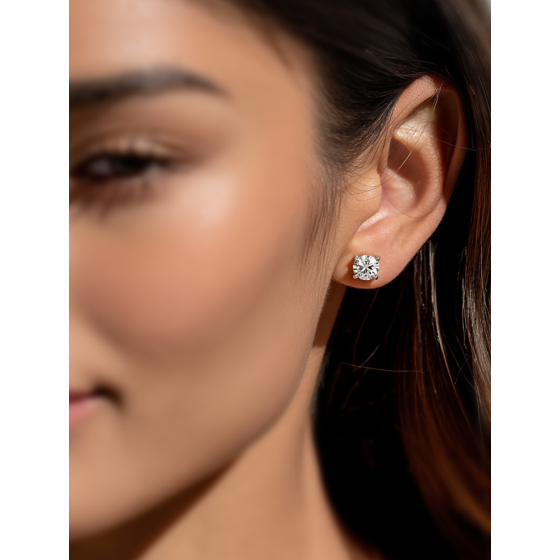 Classic Round Diamond Stud Earrings