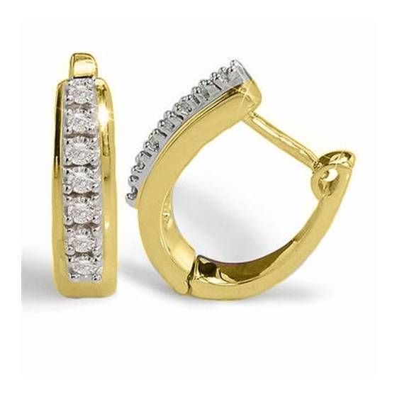 0.42ct SI/F-G Round Natural Diamond Hoop Earrings