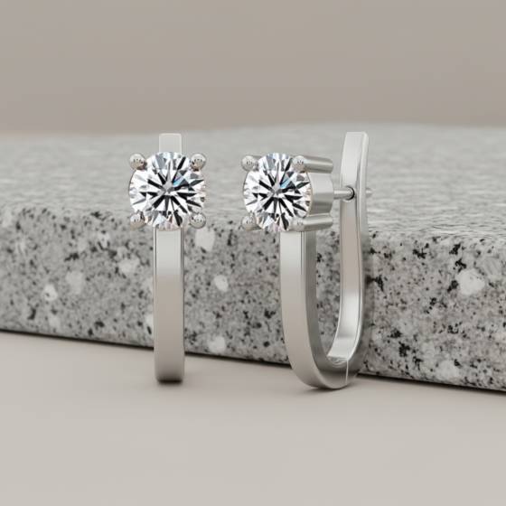 Round Diamond Hoop Earrings