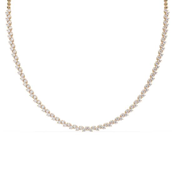 4.50ct Alternating Round Diamond Designer Tennis Necklace