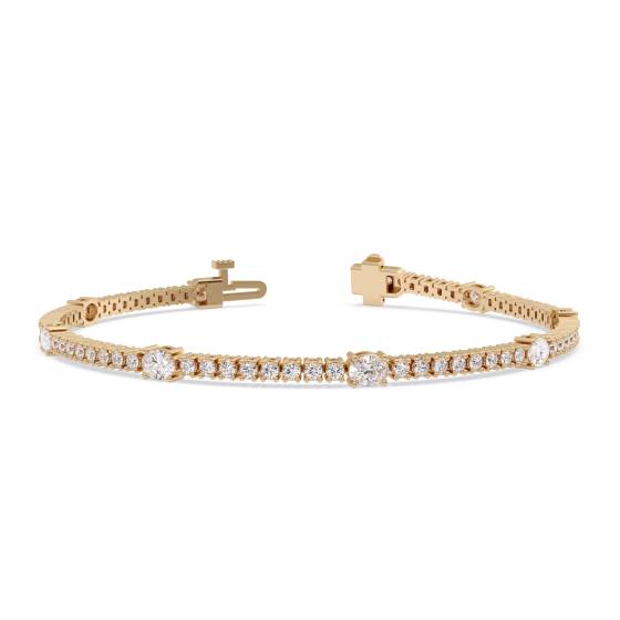 4ct Oval and Round Diamond Designer Bracelet