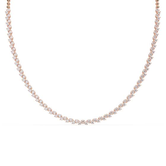 4.50ct Alternating Round Diamond Designer Tennis Necklace