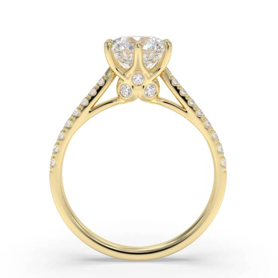Round Diamond Shoulder Set Engagement Ring