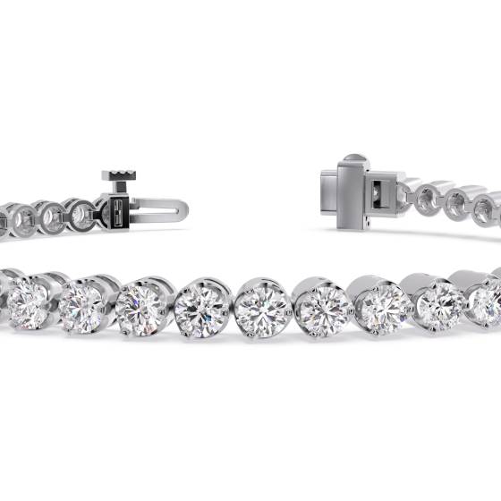 Single Row Round Diamond Tennis Bracelet