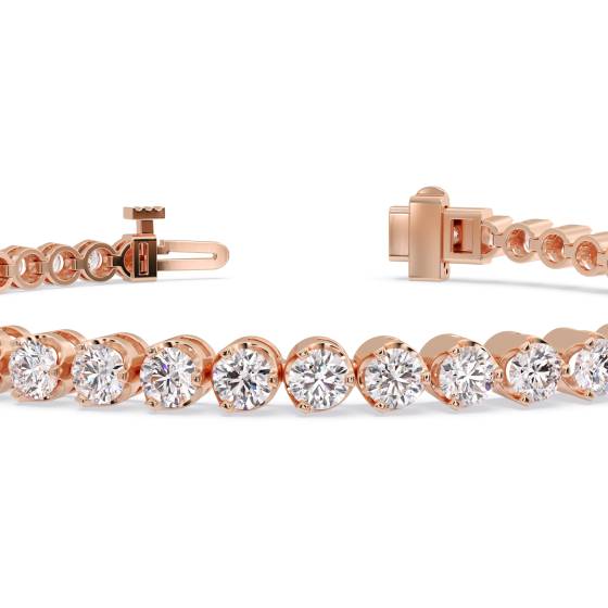 Single Row Round Diamond Tennis Bracelet