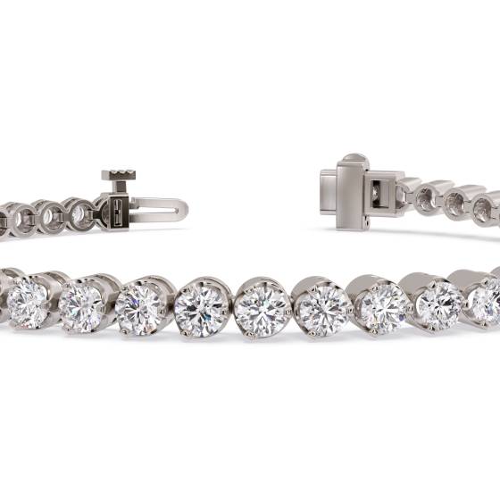 Single Row Round Diamond Tennis Bracelet