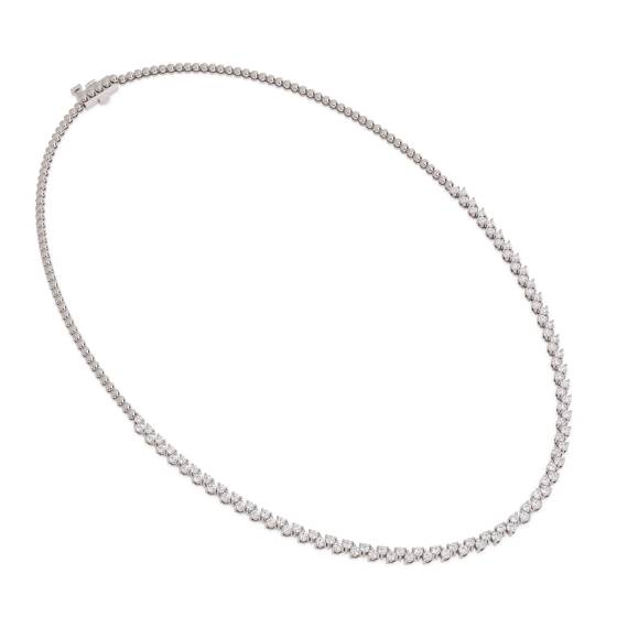 4.50ct Alternating Round Diamond Designer Tennis Necklace