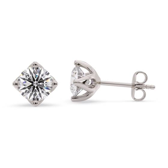 Round Diamond Stud Earrings