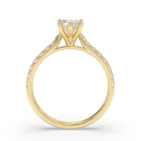 Heart Shoulder Set Diamond Engagement Ring