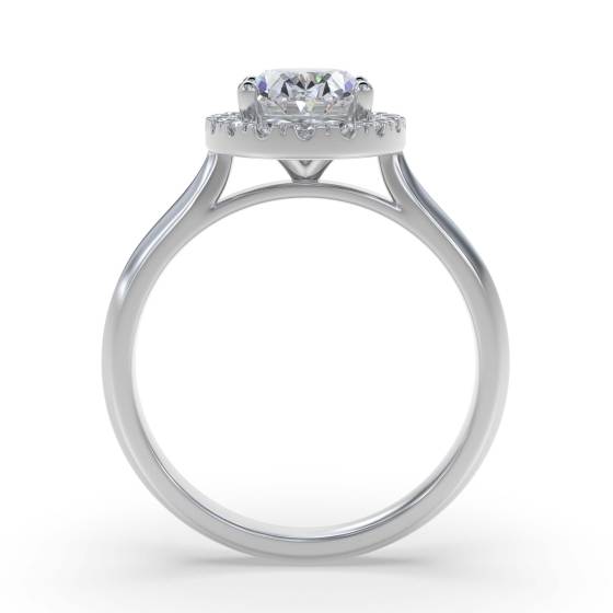 Oval Diamond Single Halo Ring