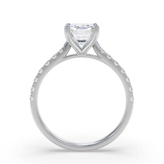 Emerald Shoulder Set Diamond Engagement Ring