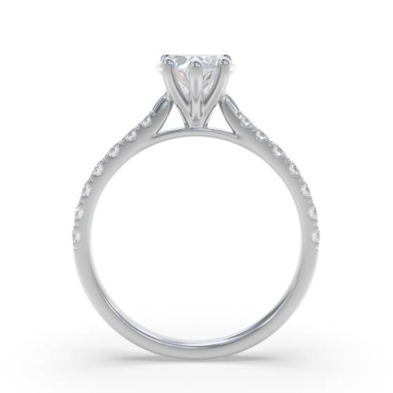 Heart Shoulder Set Diamond Engagement Ring