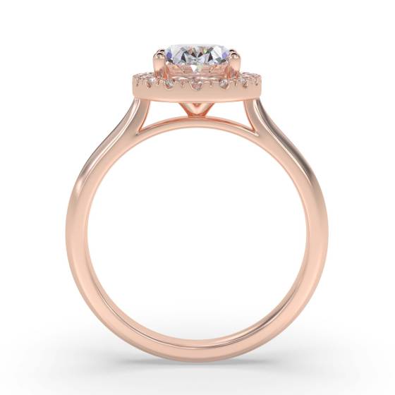 Oval Diamond Single Halo Ring