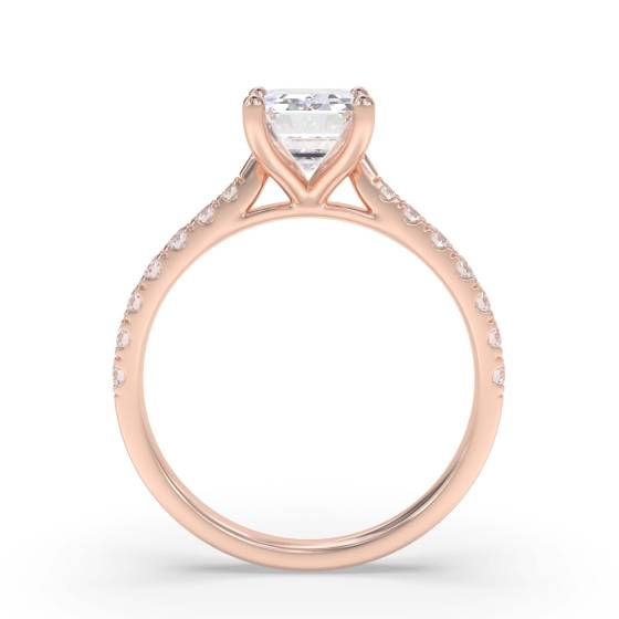 Emerald Shoulder Set Diamond Engagement Ring