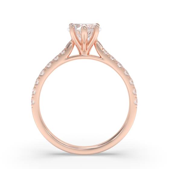 Heart Shoulder Set Diamond Engagement Ring