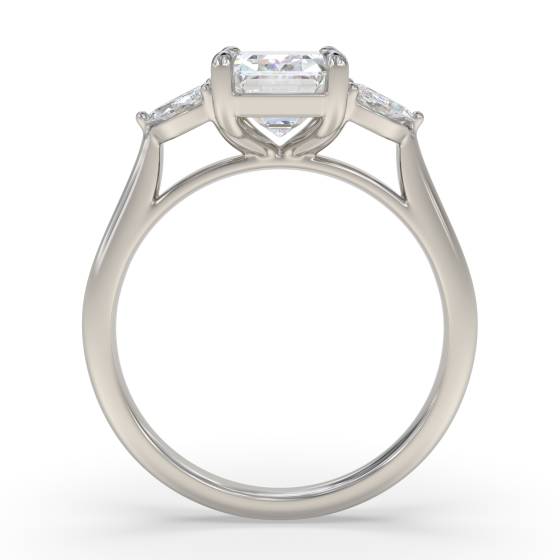 Emerald and Marquise Diamond 5 stone Ring