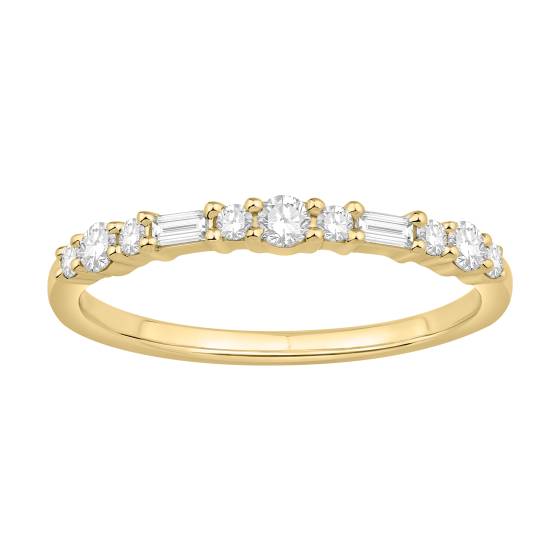 0.25ct Baguette and Round Diamond Alternating Eternity Ring