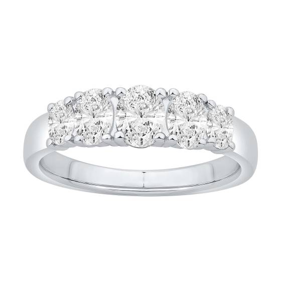 1.10ct 5 Stone Oval Diamond Graduated Eternity Ring