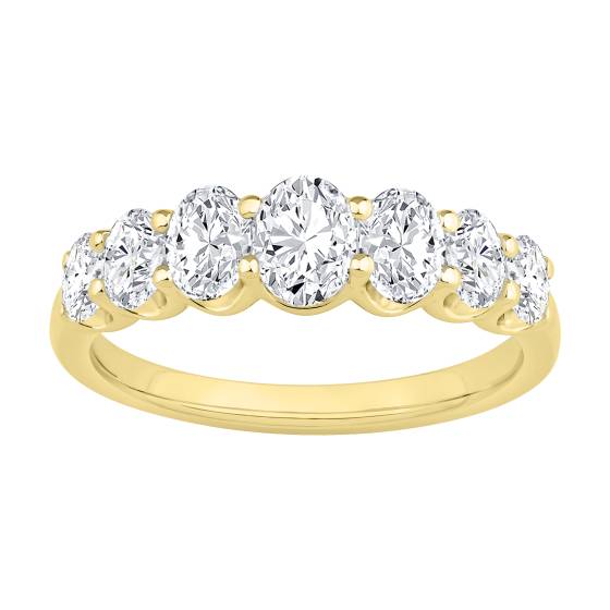 1.00ct 7 Stone Oval Diamond Graduated Shared Prong Eternity Ring