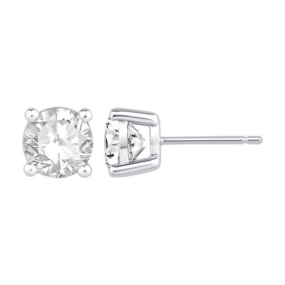 3.00ct VVS1/D-E Round Cut Labgrown Four Claw Stud Earrings
