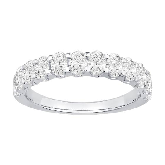 1.00ct Oval Diamond Eternity Ring Half Set Shared Prong
