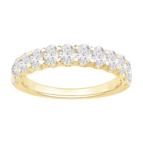 1.00ct Oval Diamond Eternity Ring Half Set Shared Prong