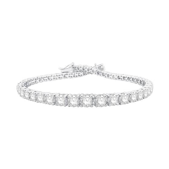 7ct Center Graduated Round Diamond Designer Bracelet