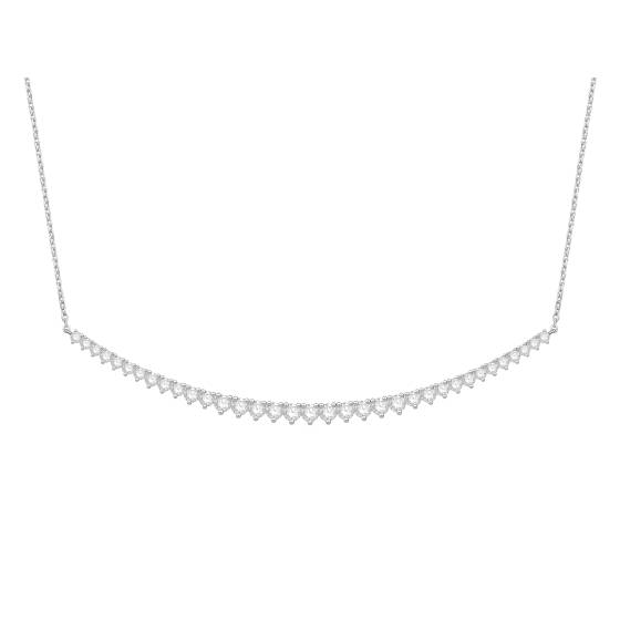 2ct Round Diamond Graduated 3 Claw Chain Necklace - U Shape
