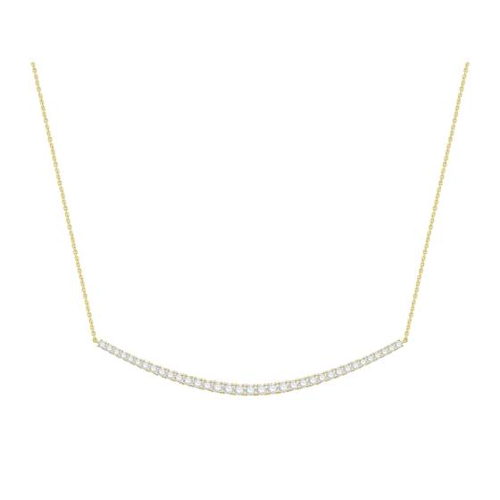 1.5ct Round Diamond Four Claw Chain Necklace - U Shape