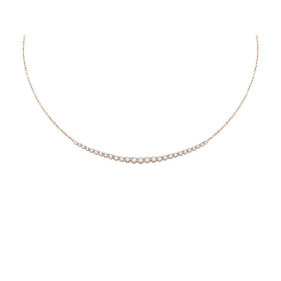1ct Round Diamond Graduated Chain Necklace - U Shape