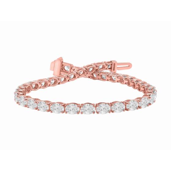 7ct Oval Diamond Horizontal Set Designer Bracelet
