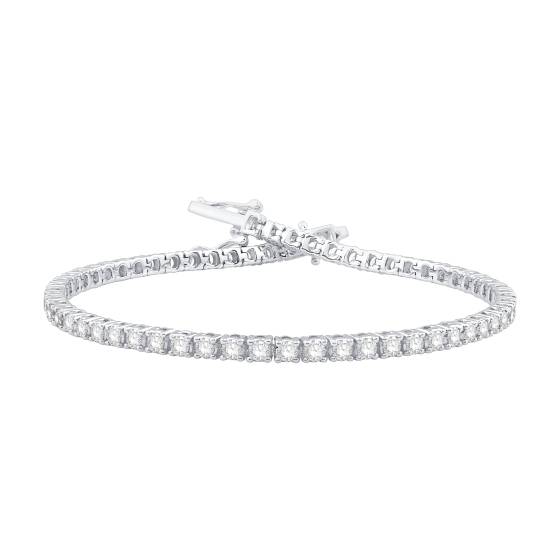 3.00ct VVS1/D-E 7Inches Round Cut Labgrown Tennis Bracelet