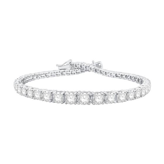 7.00ct VVS1/D-E 7Inches Round Cut Labgrown Tennis Bracelet