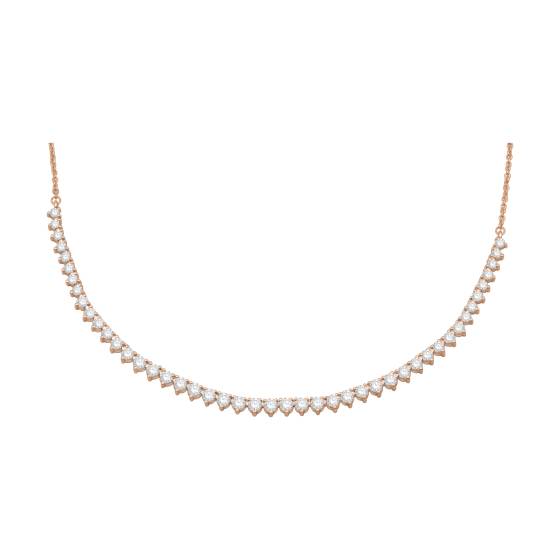 3.5ct Round Graduated 3 Claw Chain Necklace - U Shape