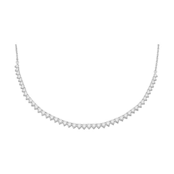 3.5ct Round Graduated 3 Claw Chain Necklace - U Shape