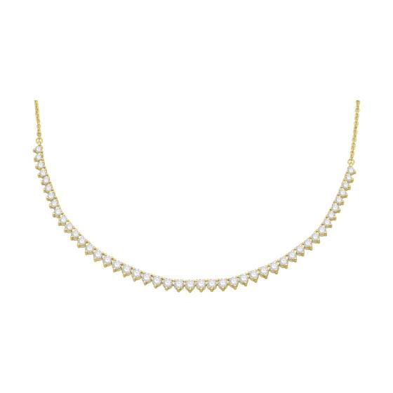 3.5ct Round Graduated 3 Claw Chain Necklace - U Shape