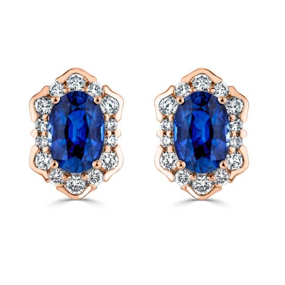 0.90ct Blue Sapphire Vintage Stud Earrings