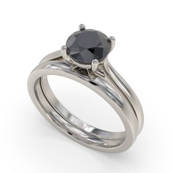 Black Diamond Solitaire Ring
