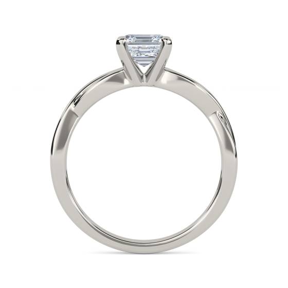 Infinity Love Swirl Asscher Diamond Engagement Ring