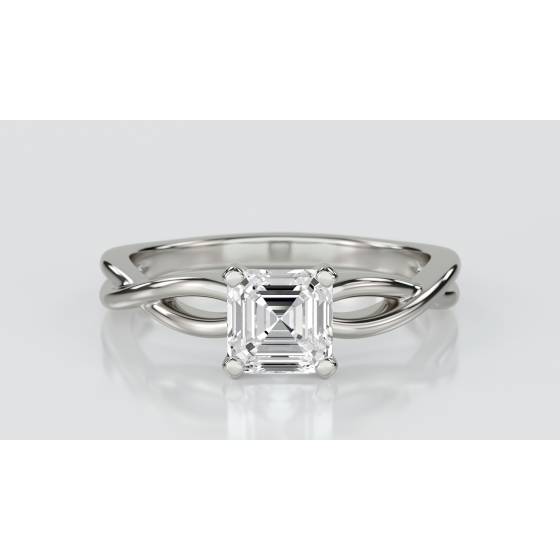 Infinity Love Swirl Asscher Diamond Engagement Ring