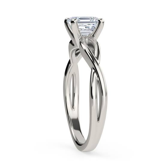 Infinity Love Swirl Asscher Diamond Engagement Ring