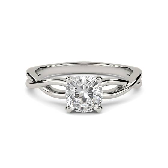 Infinity Love Swirl Cushion Diamond Engagement Ring