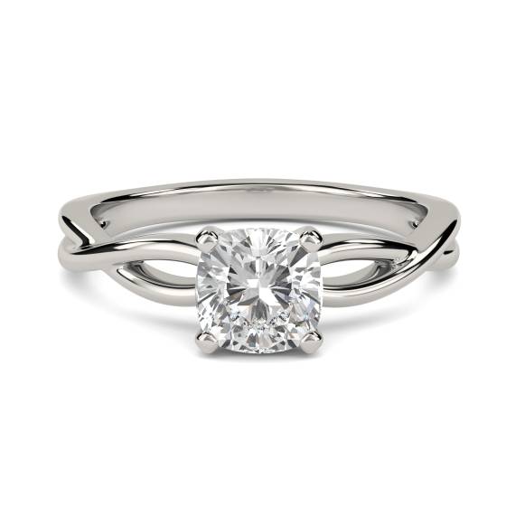Infinity Love Swirl Cushion Diamond Engagement Ring