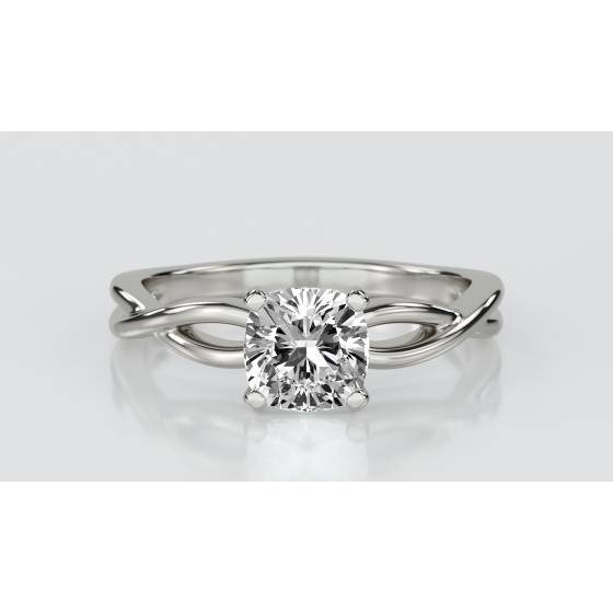 Infinity Love Swirl Cushion Diamond Engagement Ring