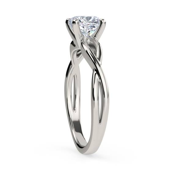 Infinity Love Swirl Cushion Diamond Engagement Ring