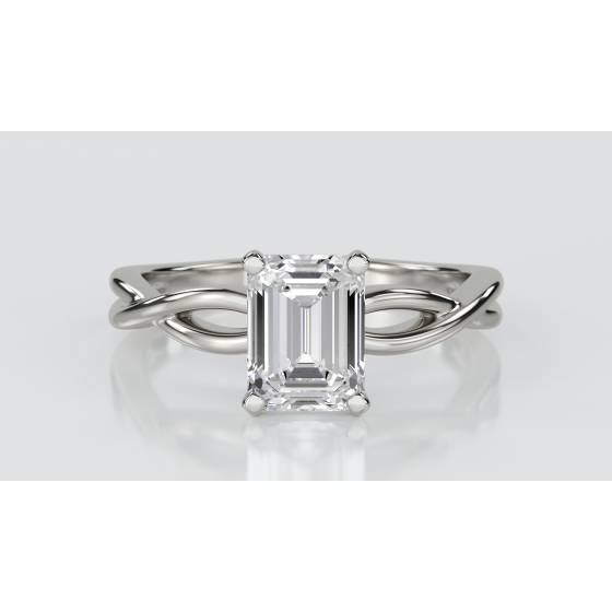 Infinity Love Swirl Emerald Diamond Engagement Ring