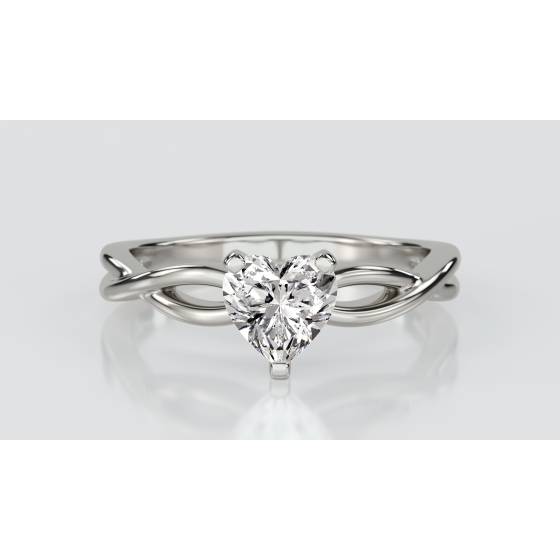 Infinity Love Swirl Heart Diamond Engagement Ring